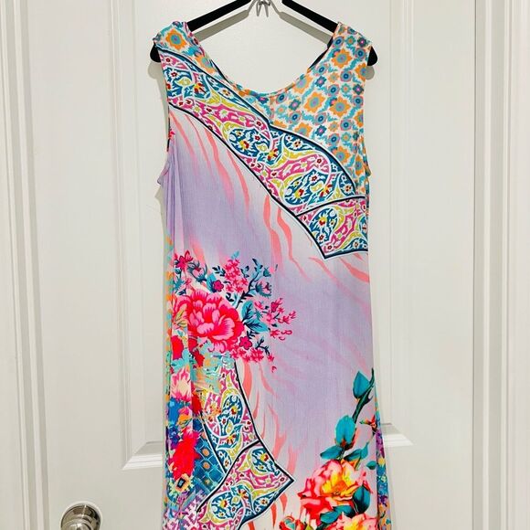 Tolani Collection Women's Boho High Low Flounce Hem Sleeveless Dress in Size XS - Picture 9 of 11